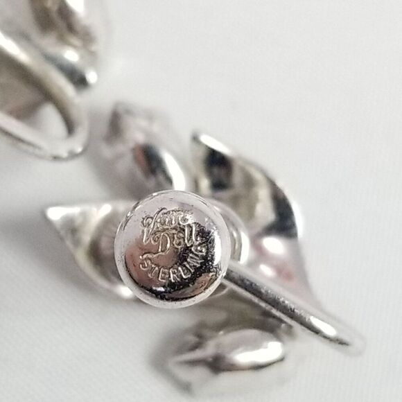 Vintage Van Dell Sterling Silver Rhinestone Clip On Earring and Brooch Set - Picture 4 of 7